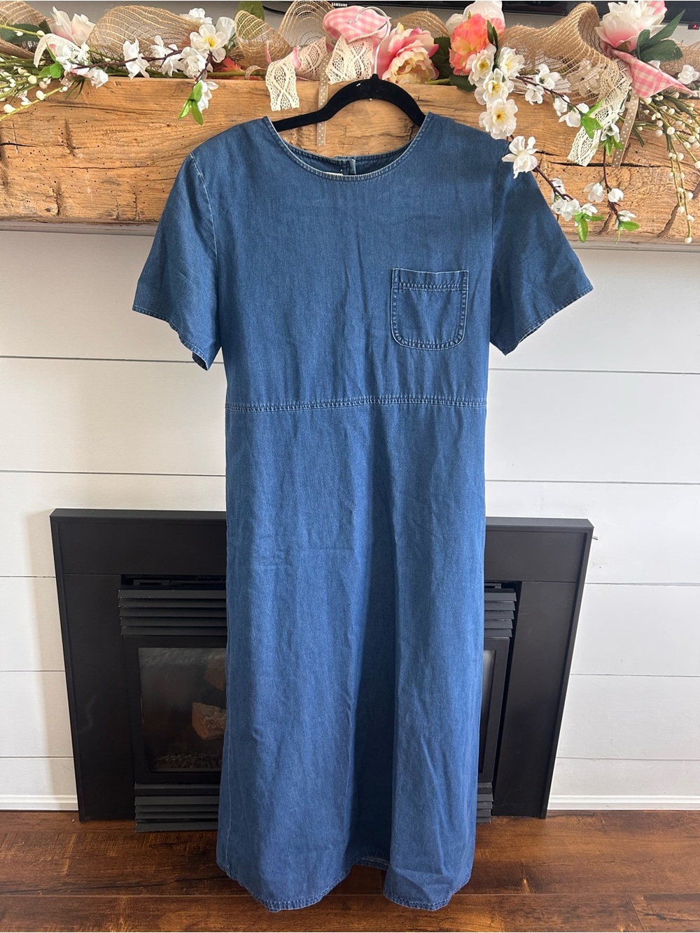 Talbots Blue Denim Midi Dress with Chest Pocket